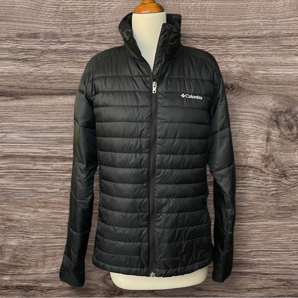 Columbia Powder Pillow Hybrid Black Water Resistant Zip-Up Jacket Size Large - Picture 13 of 16